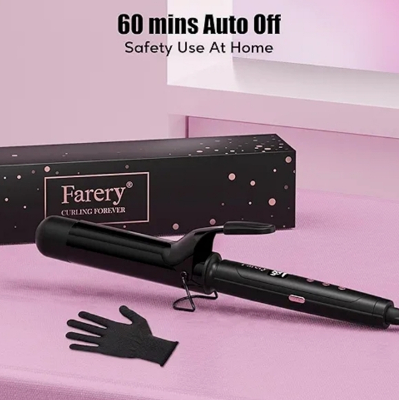 Farery 2 inch Curling Iron Lightweight  Ceramic Barrel, 9 Temp Digital Display - Picture 6 of 11